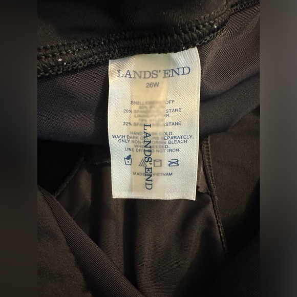 LANDS’ END Black Swim Shorts High Rise Modest Swimsuit Bottoms Tummy Control - Picture 7 of 9